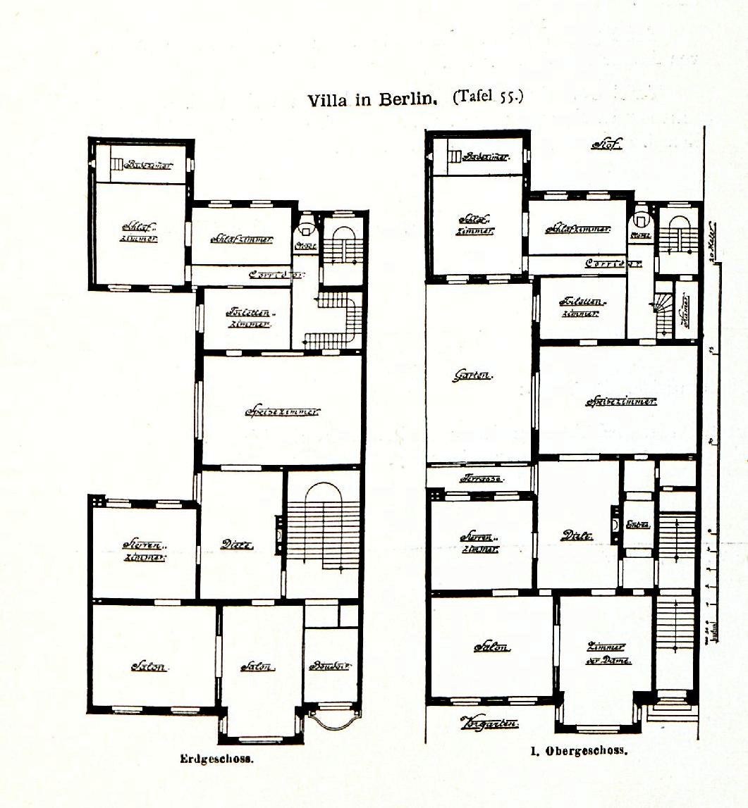 Schwarz-weißer architectural floor plan eines Hauses in Berlin, der Raumanzahl, Abmessungen, Fenster- und Türpositionen detailliert.