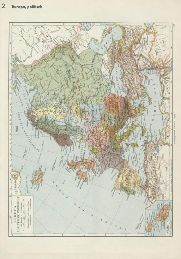 Eine 19. Jahrhundert-Karte von Europa, die politische Grenzen zeigt, mit Text oben und unten auf der Seite.