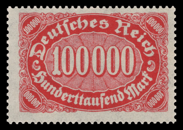 Roter Stempel mit dem Text "Deutsches Reich" auf schwarzem Hintergrund.