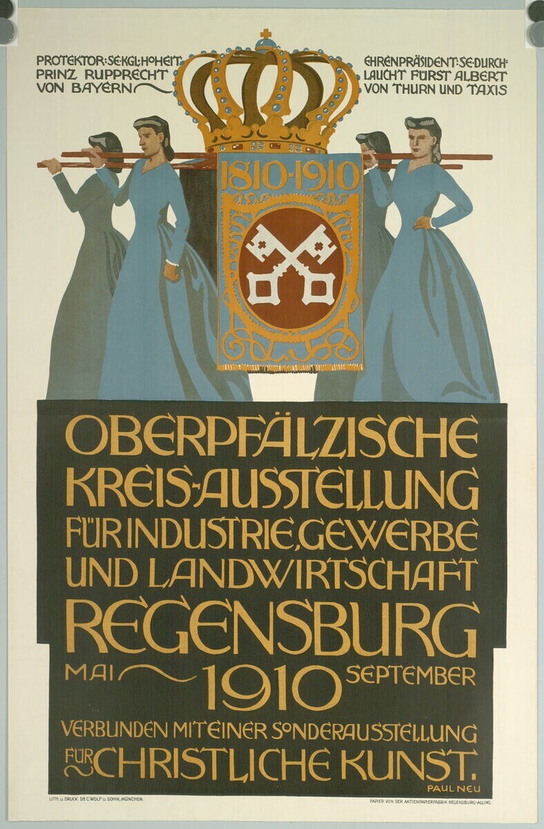 Plakat aus der deutschen Revolution von 1910, das eine Gruppe von Menschen und eine Krone zeigt, mit Text zu den Ereignissen.